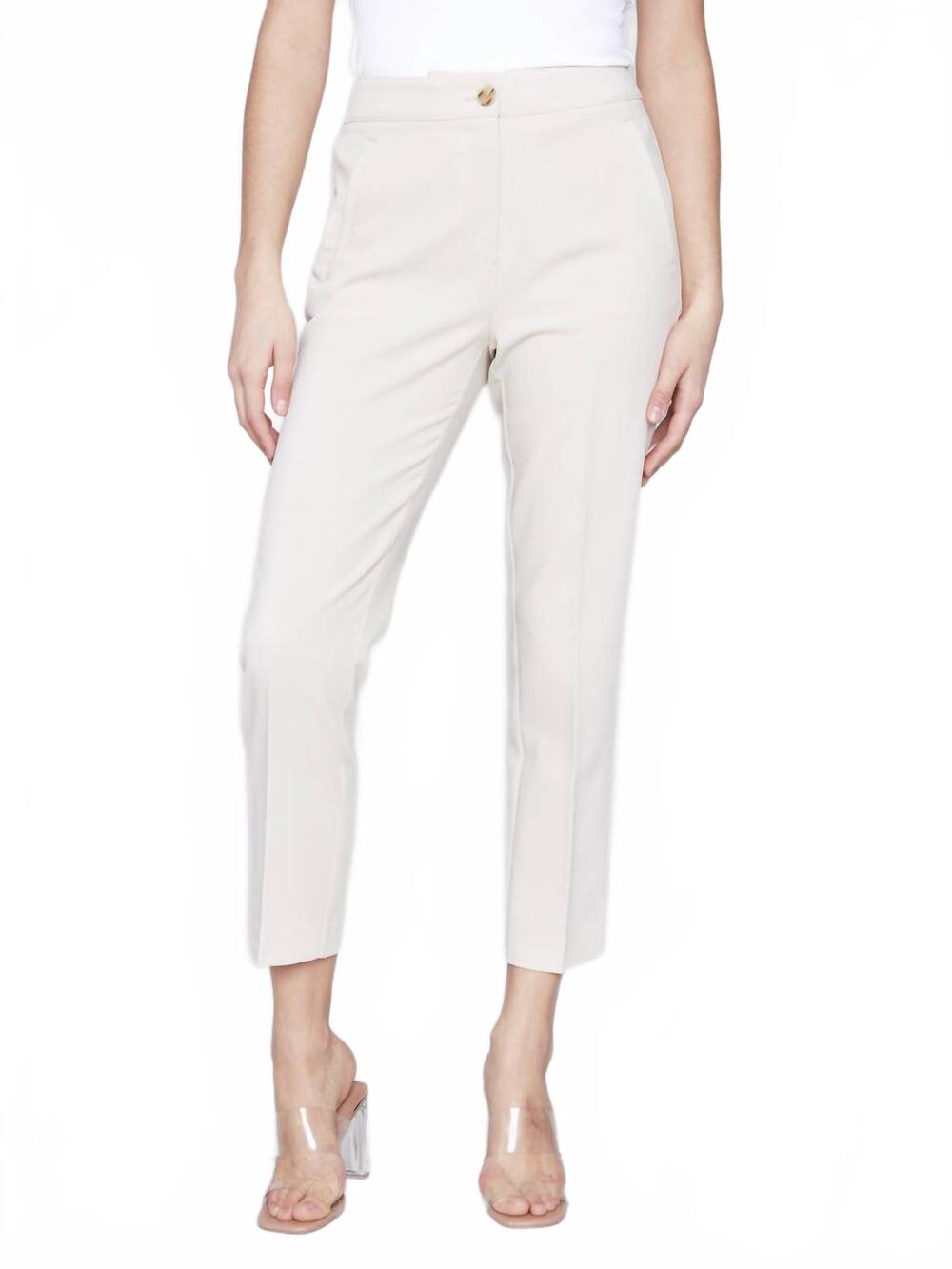 NEW CHARLIE B solid cropped pants in beige